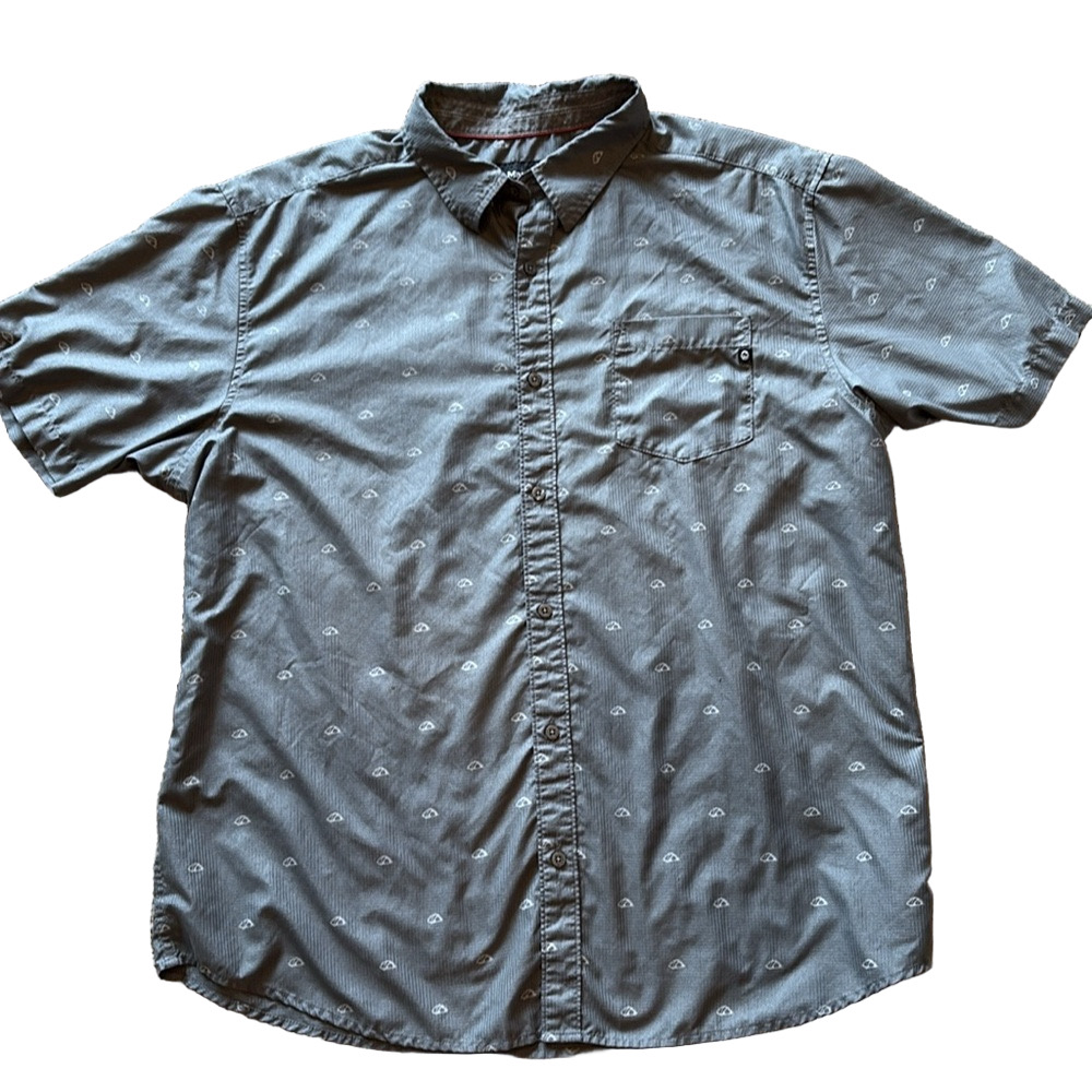 Marmot Mens XXL Grey Camping Tent Short Sleeve Button Down Shirt